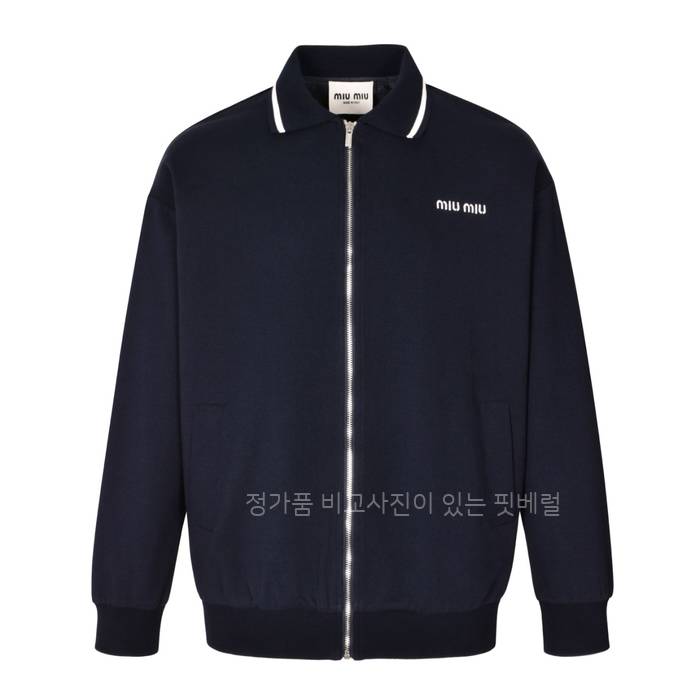 미*미우 로고 실크 집업 자켓
