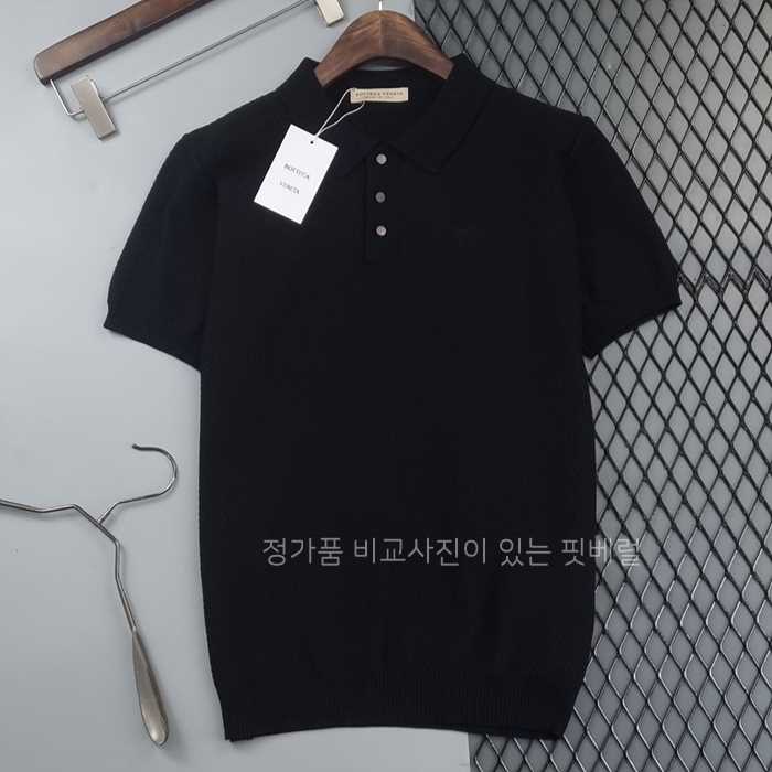 [국내배송] 보*가베네타 로고 와플메쉬 카라 리브니트 (3color)