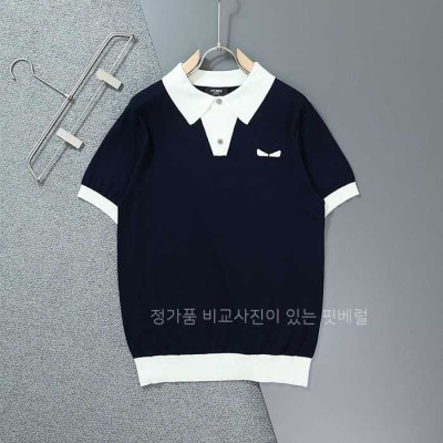 [국내배송] 펜* 몬스터 아이 클래식 카라 반팔 니트