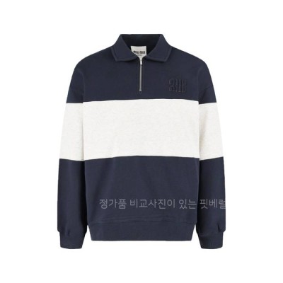 미*미우 배색 하프 집업 맨투맨