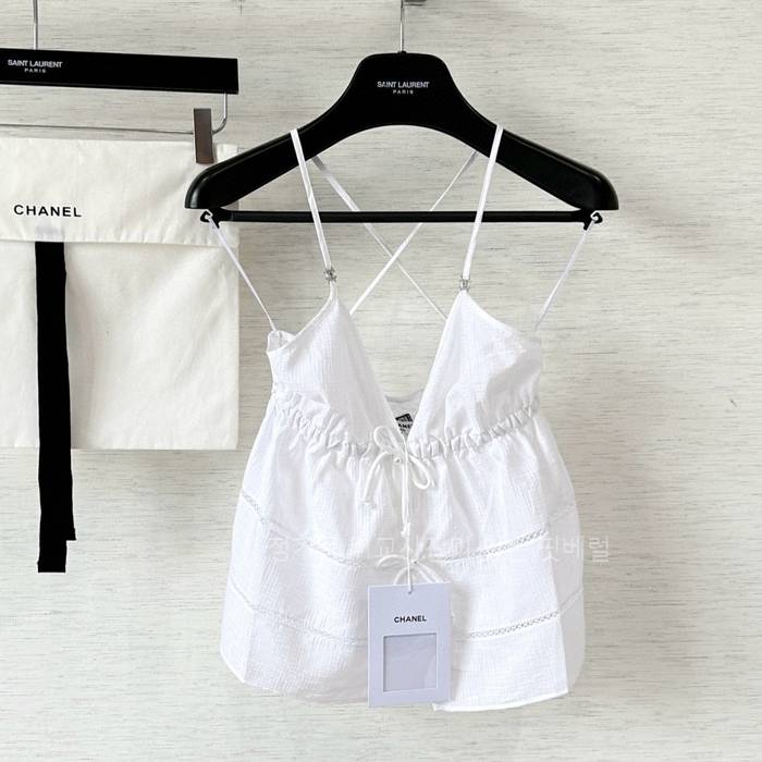 샤* 25P 탑 펀칭 리본 백리스 나시