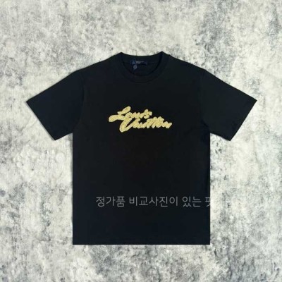 [국내배송] 루*비통 25 엠브로이더드 라피아 로고 반팔티셔츠