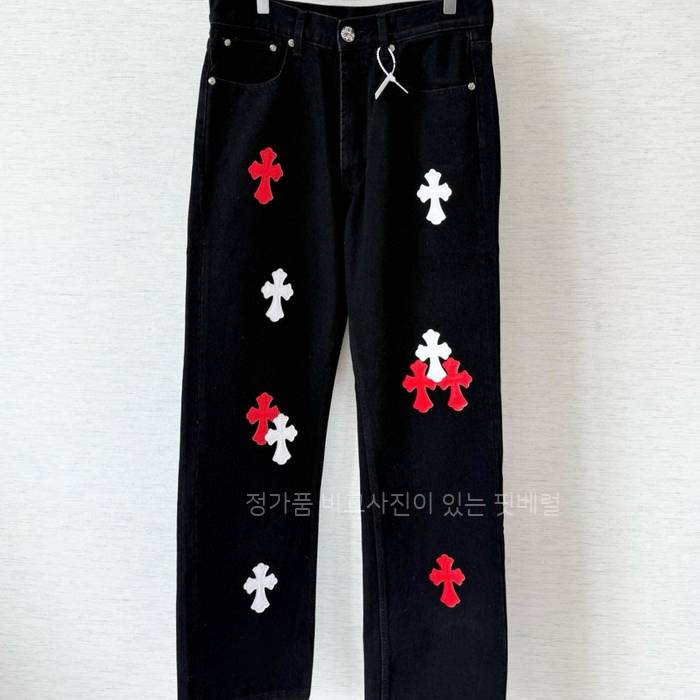 크*하츠 십자가 패치 데님 팬츠