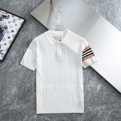 [국내배송] 버*리 암포인트 펀칭 쿨링 니트 카라티셔츠 (2color)