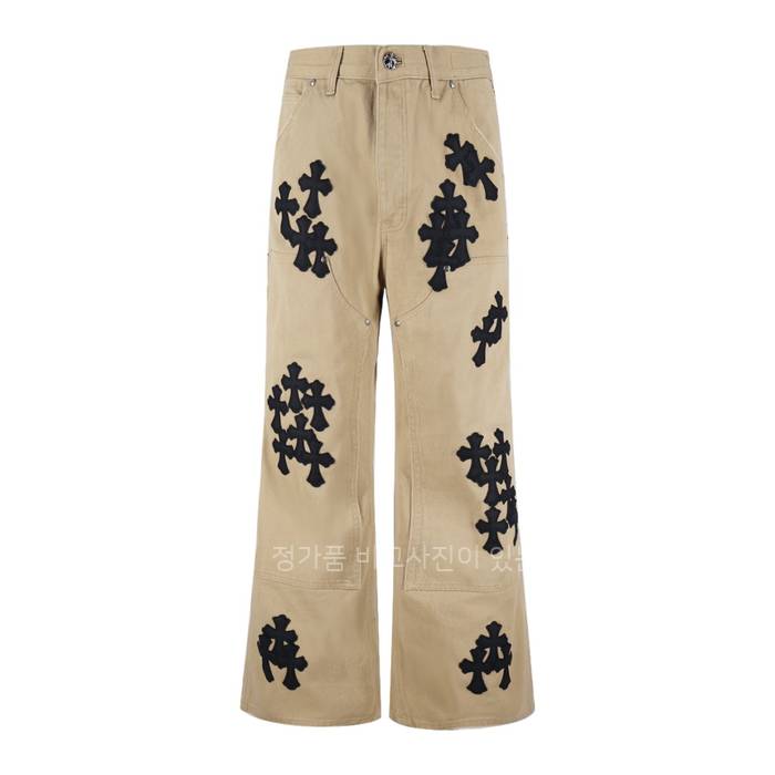 크*하츠 십자가 패치 워크 데님 팬츠