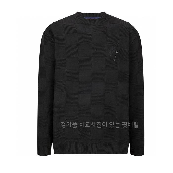 루*비통 엠브로이더드 코튼 저지 크루넥 니트