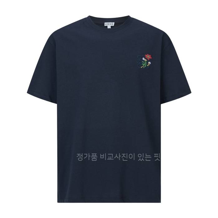 로*베 애너그램 자수 반팔티셔츠