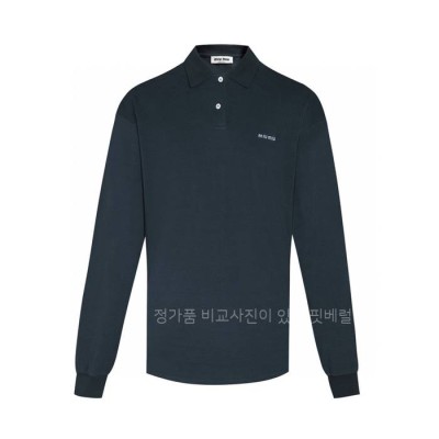 미*미우 코튼 피케 폴로 긴팔티셔츠