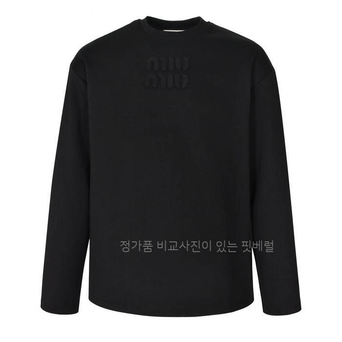 미*미우 자수 로고 긴팔티셔츠