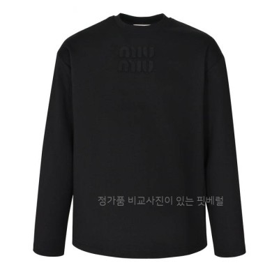 미*미우 자수 로고 긴팔티셔츠