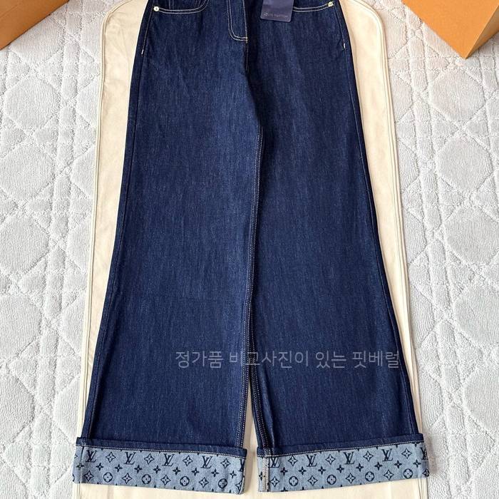 루*비통 모노그램 롤 업 데님 팬츠
