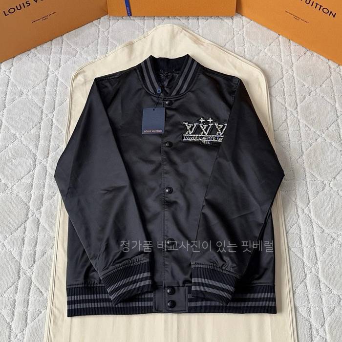 루*비통 엠벨리시드 나일론 베이스볼 블루종 자켓