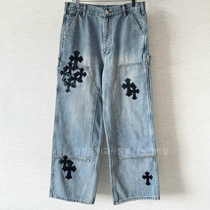 크*하츠 십자가 패치 카펜터 데님 팬츠