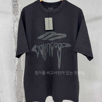 [국내배송] 발*시아가 리퀴파이드 로고 워싱 티셔츠