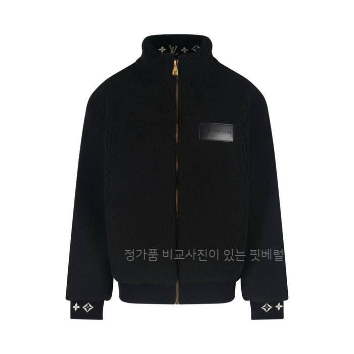 루*비통 레더 패치 플리스 블루종 자켓