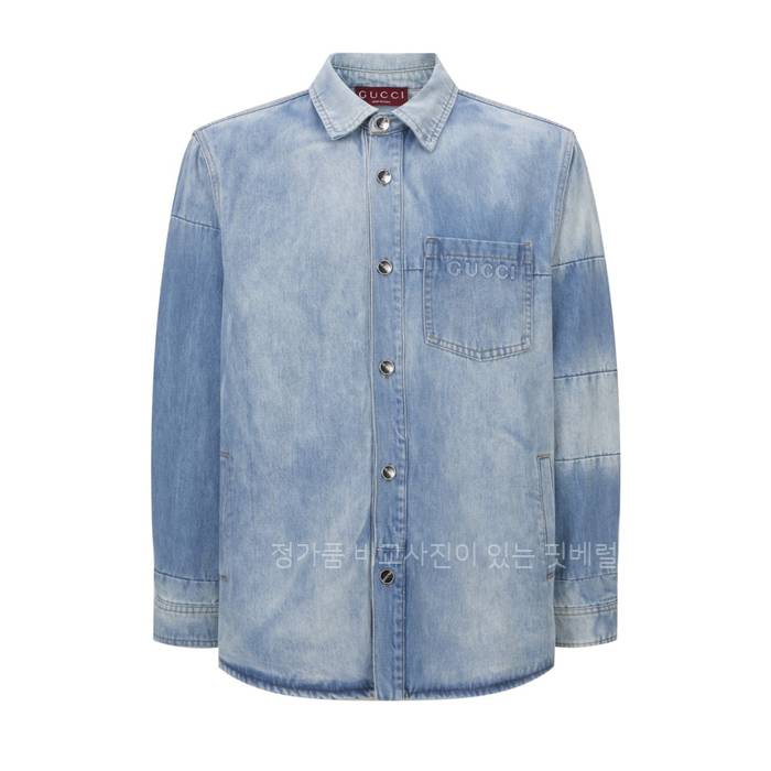 구* 로고 데님 셔츠