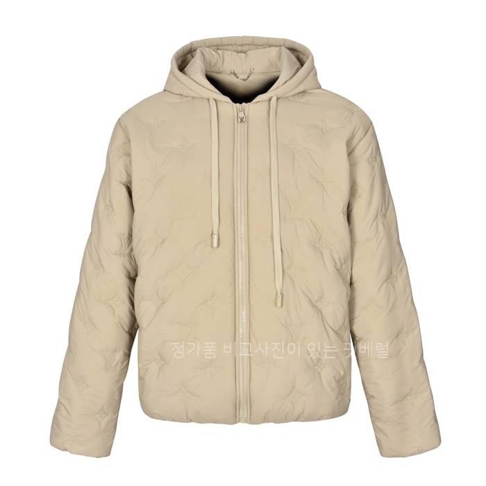 루*비통 모노그램 퀄티드 후디드 블루종 패딩