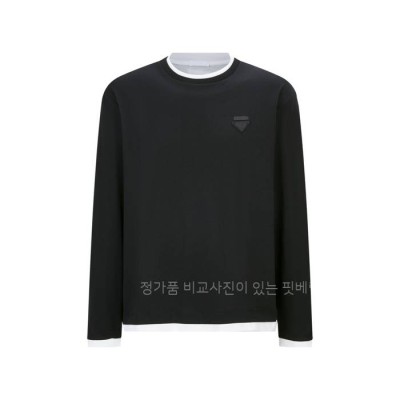 프*다 로고 페이크 투피스 긴팔티셔츠