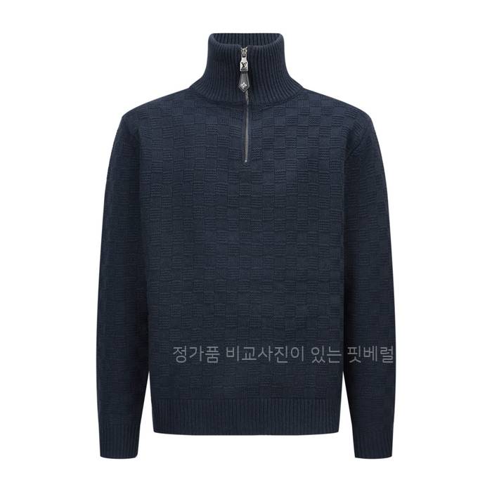 루*비통 캐시미어 울 블렌드 하프 집 풀오버 니트