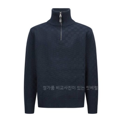 루*비통 캐시미어 울 블렌드 하프 집 풀오버 니트