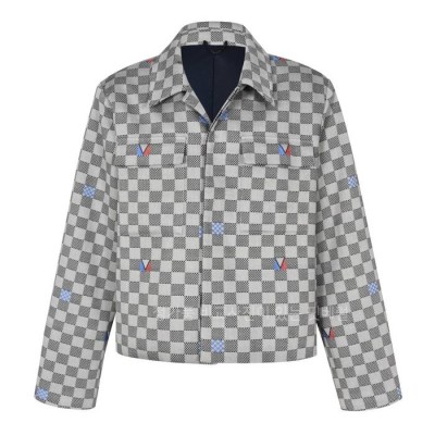 루*비통 다미에 오픈 카라 코튼 오버셔츠 자켓