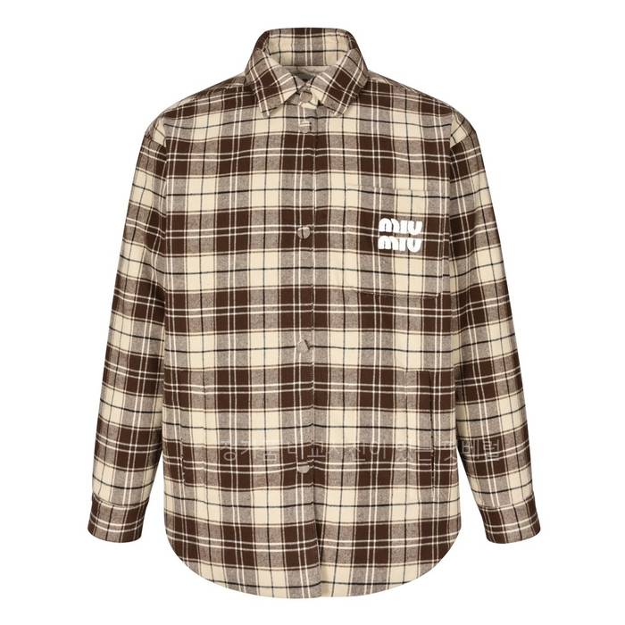 미*미우 체크 플란넬 자켓