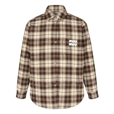 미*미우 체크 플란넬 자켓