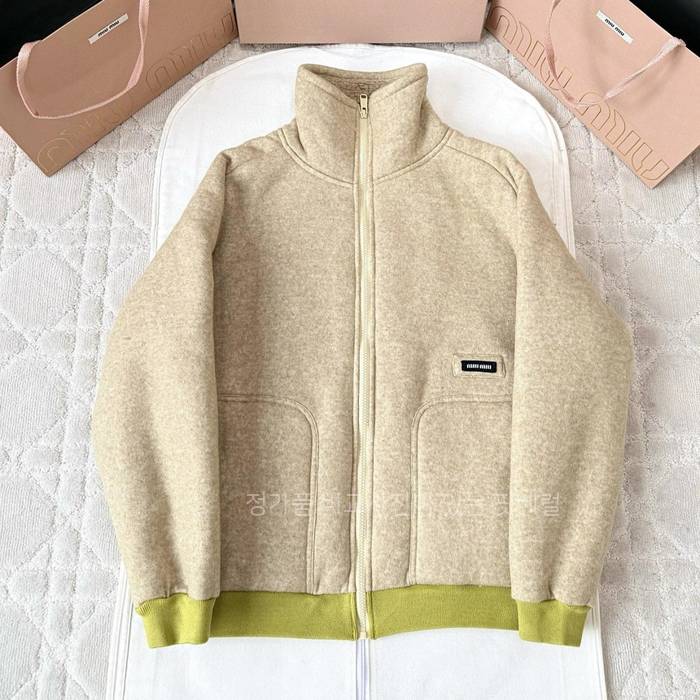 미*미우 폴라플리스 램스울 자켓