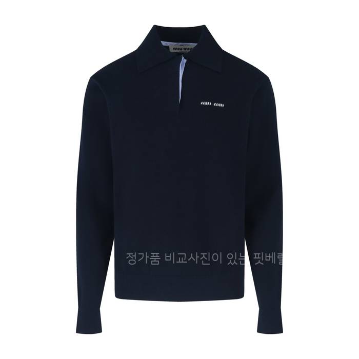 미*미우 로고 폴로 니트