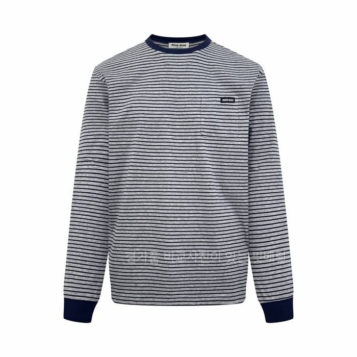 미*미우 스트라이프드 긴팔티셔츠