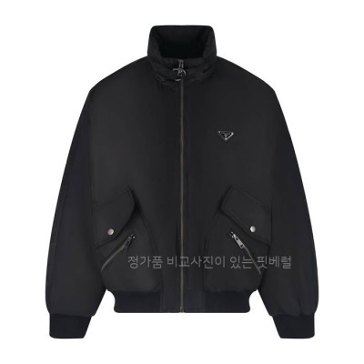 프*다 로고 스탠드 카라 다운 패딩