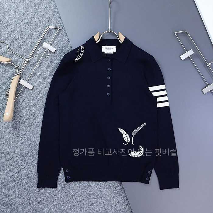 [국내배송] 톰*라운 여성 페더 인타르시아 4바 카라 니트