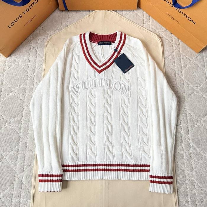 루*비통 프레피 V넥 케이블 풀오버 니트