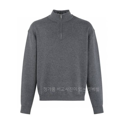 발*시아가 스탠드 카라 하프 집업 니트