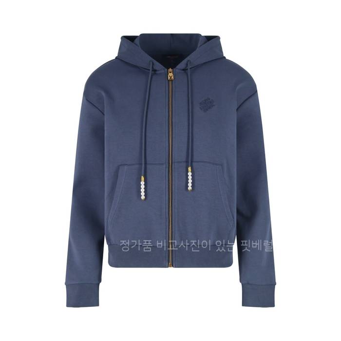 루*비통 엠브로이더드 저지 집 스루 후디 자켓