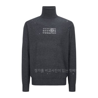 메*마르지엘라 넘버링 로고 하이넥 니트