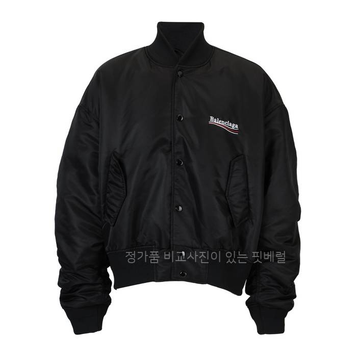 발*시아가 폴리티컬 캠페인 웨이브 로고 패디드 보머 자켓