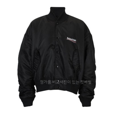 발*시아가 폴리티컬 캠페인 웨이브 로고 패디드 보머 자켓