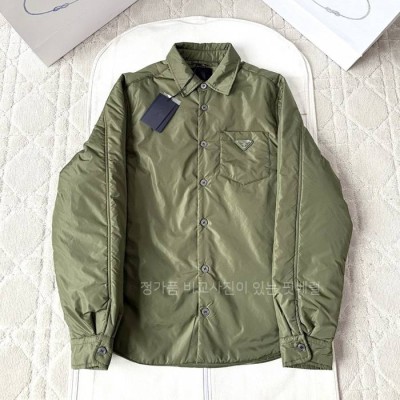 프*다 로고 나일론 패디드 셔츠 자켓