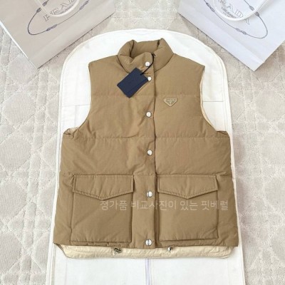 프*다 로고 다운 패딩 조끼