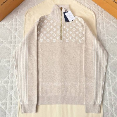 루*비통 리브드 울 하프 지퍼 풀오버 니트