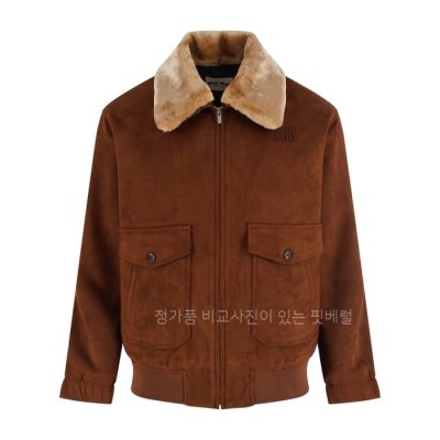 미*미우 스웨이드 퍼 카라 자켓