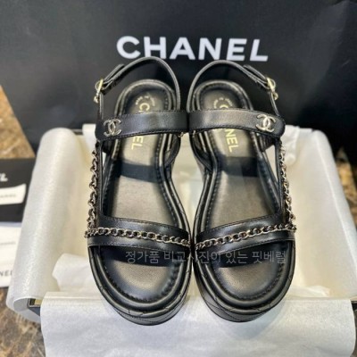 샤* 25P CC 체인 스트랩 플랫폼 샌들
