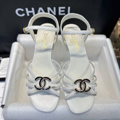 샤* 25P CC 라인스톤 미드힐 샌들