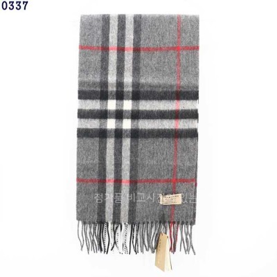 [국내배송] 버*리 슬림 체크 캐시미어 머플러 차콜