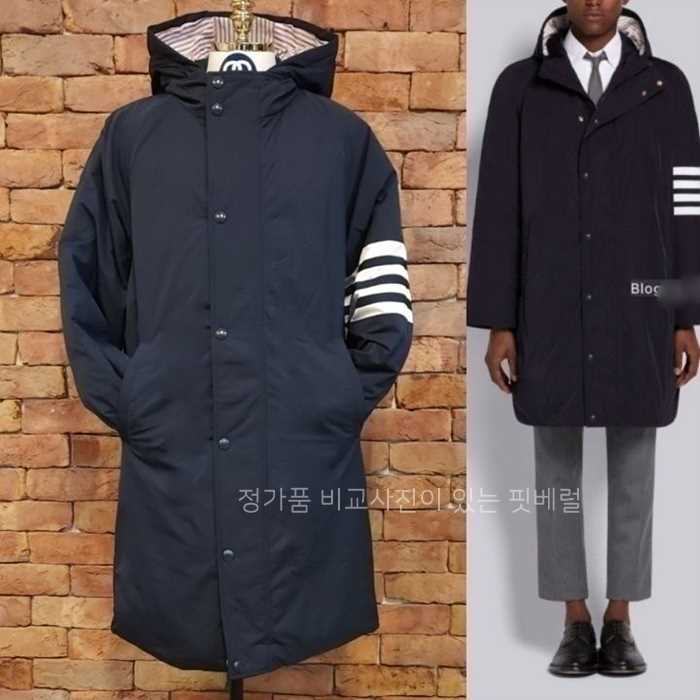 [국내배송] 톰*라운 사선 후드 구스 롱패딩