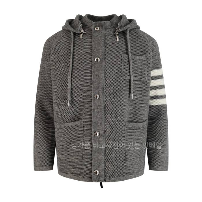 톰*라운 4-바 울 지퍼 후드 자켓