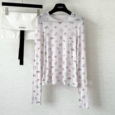 샤* 스키 패턴 탑 긴팔티셔츠