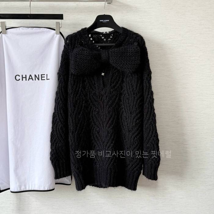 샤* 25K 리본 리브드 니트