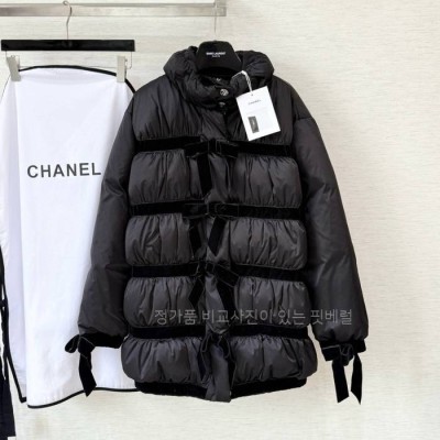 샤* 리본 푸퍼 다운 패딩